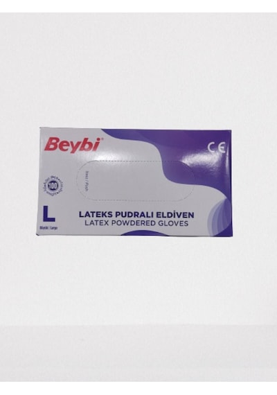 Lateks Pudralı Tek Kullanımlık Eldiven L