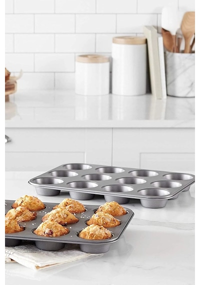 2'li Set Muffin Kalıbı 12li Fırın Mini Kek Browni Kekstra Kalıbı Cupcake Ülü Çok Renkli