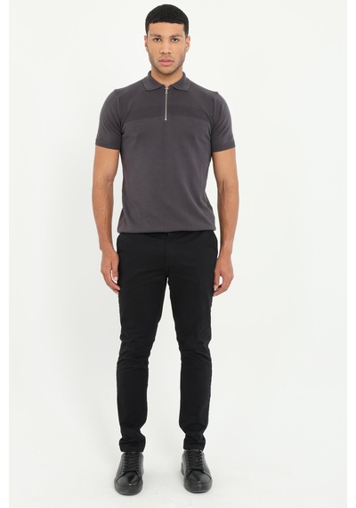 Dufy Erkek Slim Fit Polo Yaka Antrasit Triko-18943