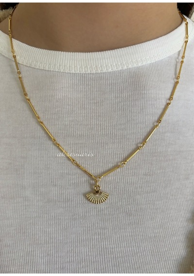 Minimal Gold Yelpaze Kolye Altın Altın