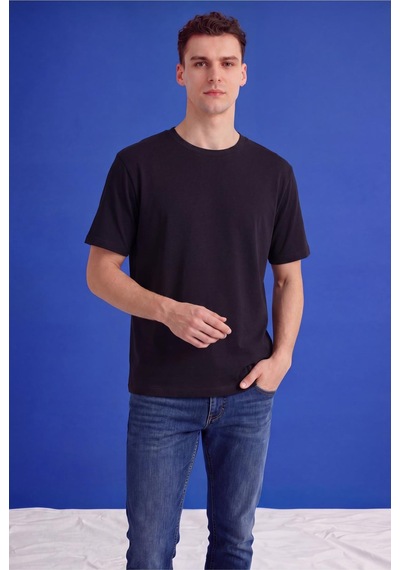 Freemen Erkek Oversize Tişört Nefes Alan Yumuşak Dokulu Terletmeyen Rahat Kalıp Basic-399 Siyah