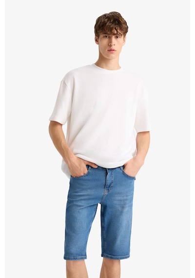 Defacto Regular Fit Jean Bermuda Şort F9890ax25smnm28 Mavi