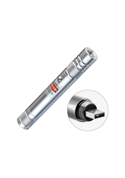 Fithome 100mw Desen Başlıklı Usb Şarjlı Yeşil Lazer Pointer Çok Renkli