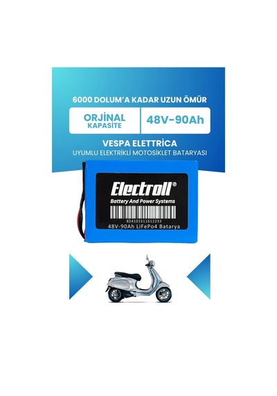 Vespa Elettrica Batarya Standart Kapasite Lifepo4 48v 90ah Elektrikli Motosiklet Bataryası