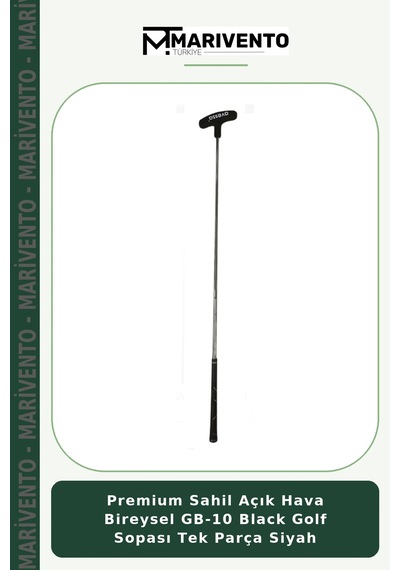 Premium Sahil Açık Hava Bireysel Gb-10 Black Golf Sopası Tek Parça Siyah