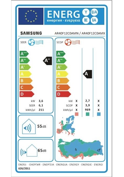 Samsung AR40F12C0AM/SK 12000 Btu Inverter Klima