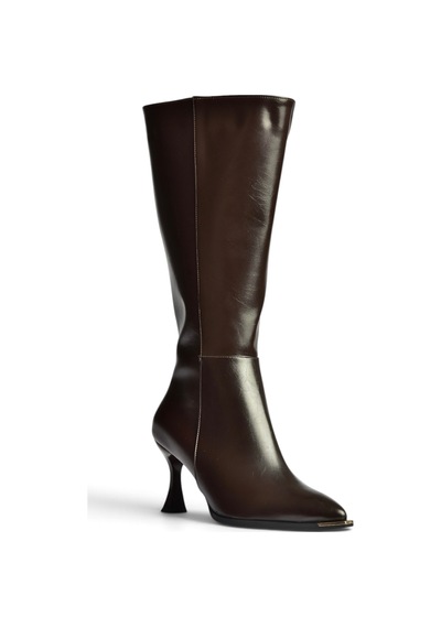 Fox Shoes Z518083809 Kahverengi Kalın Kadeh Topuklu Kadın Çizme