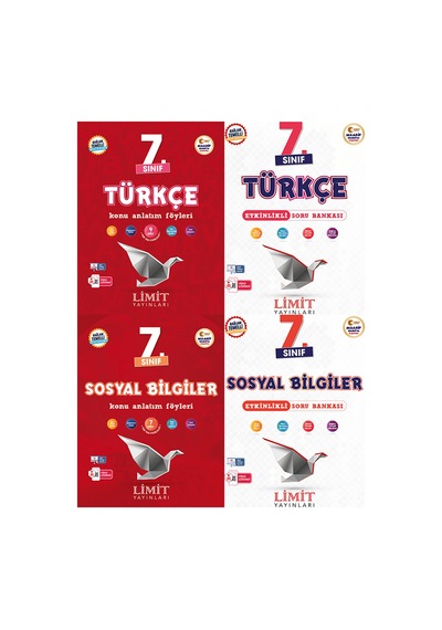 Limit 2027 7. Sınıf Türkçe + Sosyal Bilgiler Konu Anlatım Föyleri + Soru Bankası Seti 4 Kitap Maarif Model