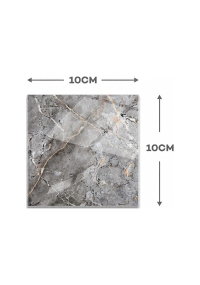 Gökçeoğlu Cam Bardak Altlığı Pasifik Mermer 4'lü Takım 10cm X 10cm Çok Renkli