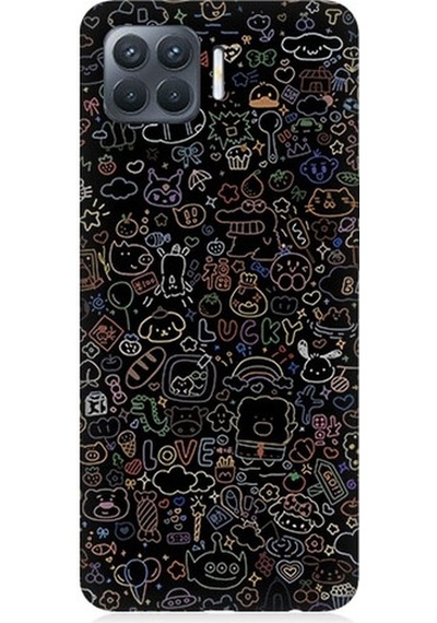 Oppo Reno 4 Lite Uyumlu 8 Bit Sevimli Karakterler Desenli Silikon Kılıf