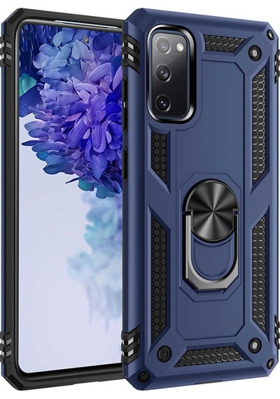 Galaxy S20 Fe Kılıf Zore Vega Yüzük Standlı Zırh Kılıf