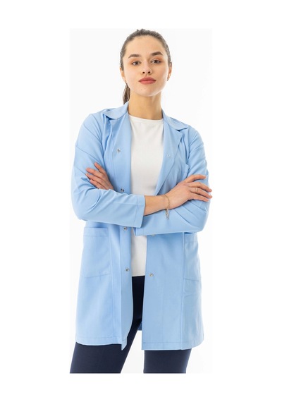 Spor Yaka Uzun Kol Personel Önlüğü Alpaka Kumaş Açık Mavi Rnk0110 Açık Mavi