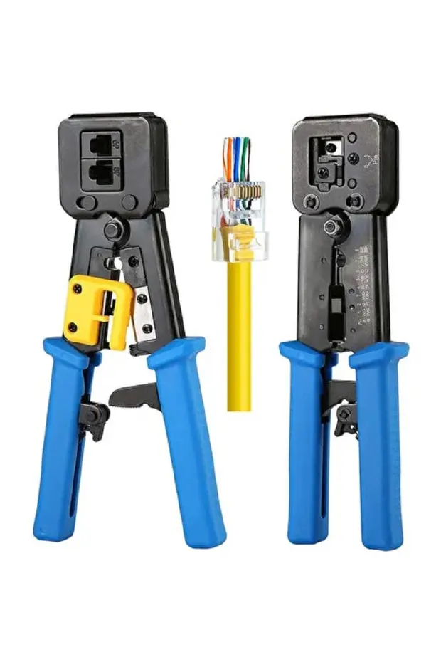 Yeni Nesil Pense + Rj45 Rj11 Test Cihazı + Kablo Soyucu + 100 Adet Yeni Nesil Rj45 + Krone Bıçağı Kep Kep Ethernet Bakım Kiti
