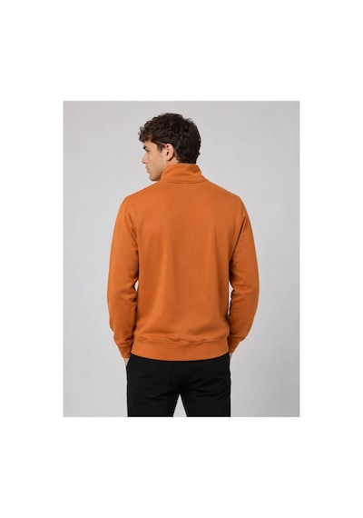 Neco Giyim Erkek Dik Yaka Fermuarlı Günlük Spor Sweatshirt Turuncu Turuncu