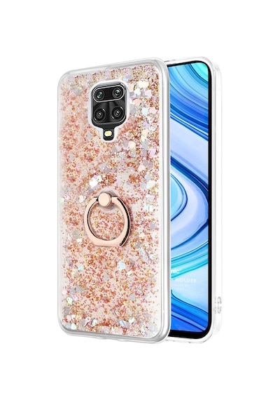Microsonic Xiaomi Redmi Note 9 Pro Kılıf Glitter Liquid Holder