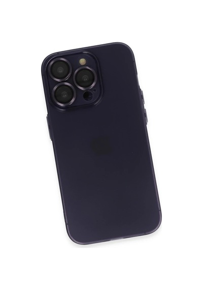 Apple Uyumlu iPhone 14 Pro Max Kılıf Luko Lens Silikon - Derin Mor 0.2M-Çok Renkli