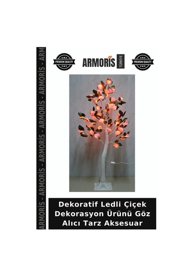 Dekoratif Ledli Çiçek Dekorasyon Ürünü Göz Alıcı Tarz Aksesuar Çok Renkli
