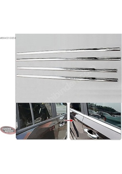 Mercedes W124 Cam Çıtası Paslanmaz Çelik Krom 4 Parça