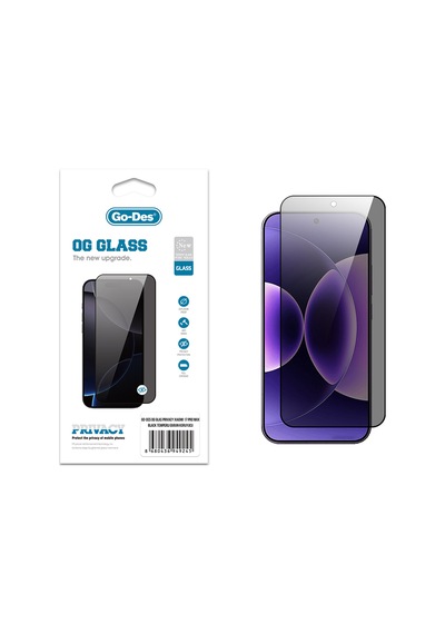 Xiaomi 17 Pro Max Uyumlu Go Des Og Glass Privacy Antistatik Temperli Cam Ekran Koruyucu Siyah