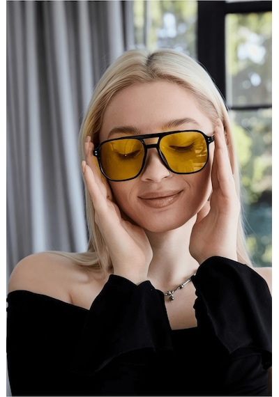 Renkli Cam Unisex Güneş Gözlüğü Uv400 Filtre Korumalı Desenli