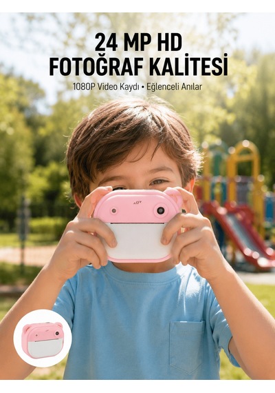 Anında Baskı Özellikli Şipşak Kamera 24mp Hd Çift Lensli Ve 32gb Hafızalı Aklby-bsva58