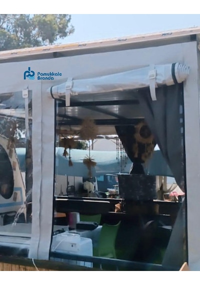 Pvc Şeffaf Branda Kış Bahçesi Fermuarlı 100 X 250 Gri