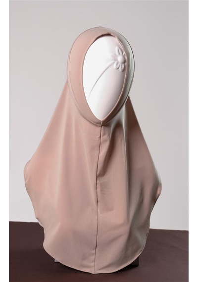 Hürrem Bone Bej Pratik Hazır Geçmeli Genç Tesettür Bone Sandy Kumaş Düz Hijab 2312 12 Bej