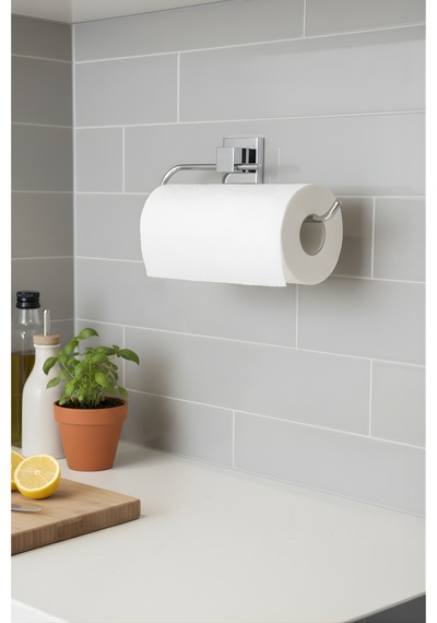 Tekno Tel Ef-240 Krom Kağıt Havluluk Yapışkanlı/vidalı Deliksiz Mutfak/banyo Rulo Askısı Krom