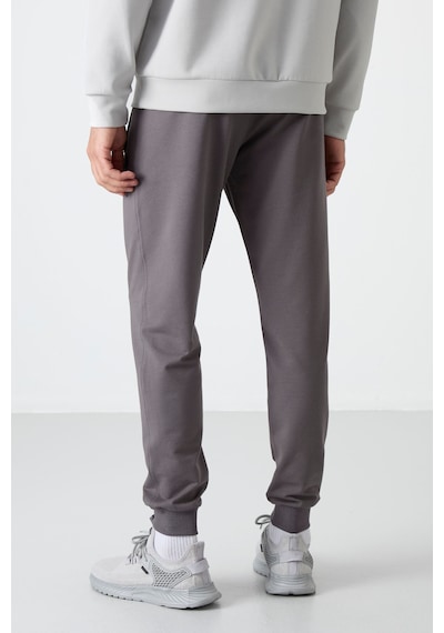Tommy Life Koyu Gri Fermuar Cepli Standart Kalıp Jogger Erkek Eşofman Alt - 84587 Koyu Gri