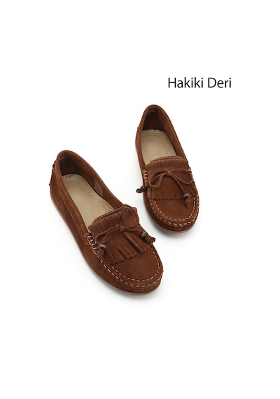 Gönderi(R) Gönderi R Kadın Taba Süet Fiyonklu Hakiki Deri Comfort Loafer Dyza86037180