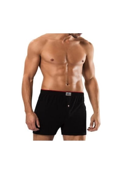 Yıldız 4'lü Paket Lüks Pamuklu Düz Renk Karışık Penye Boxer, Düğmeli Boxer Çok Renkli