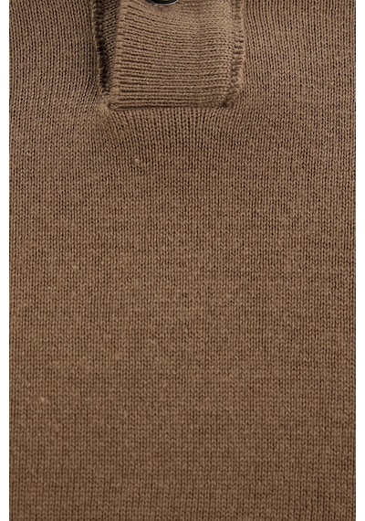Tudors Erkek Slim Fit Dar Kesim Pamuklu Örme Triko Vizon Polo Yaka Tişört-50722
