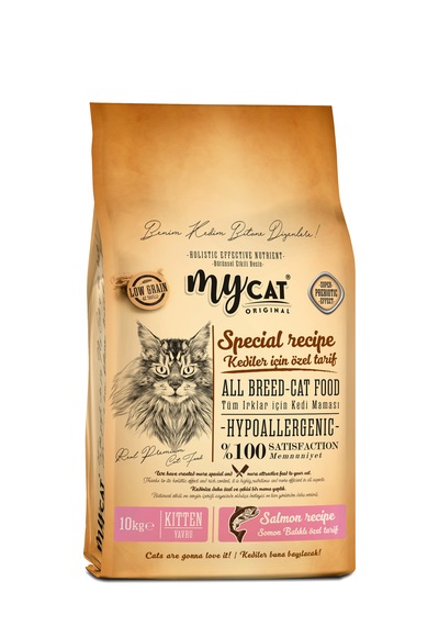 Mycat Az Tahıllı Somon Balıklı Yavru Kedi Maması 10 KG