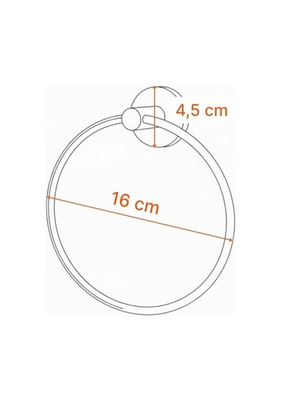 Tr Vidalı Siyah Renkli Yuvarlak 16 Cm Banyo Mutfak Lavabo Pratik Havluluk Askılığı Diğer
