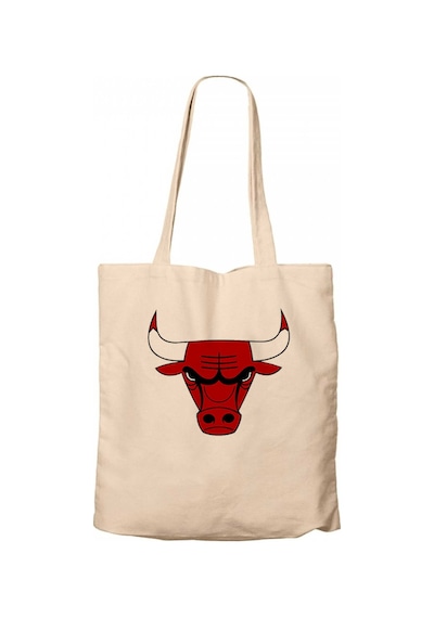 Chicago Bulls Logo Krem Kanvas Bez Çanta Krem