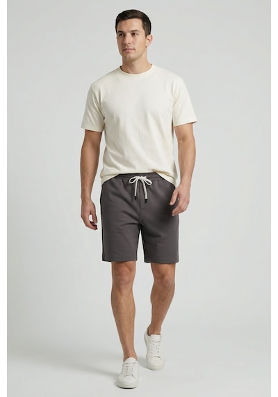 Tommy Life Koyu Gri Standart Fit Basic Arka Cepli Erkek Şort - 88314