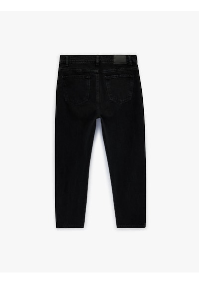 Koton Loose Straight Fit Siyah Erkek Jean Pantolon 6sam40214nd Siyah