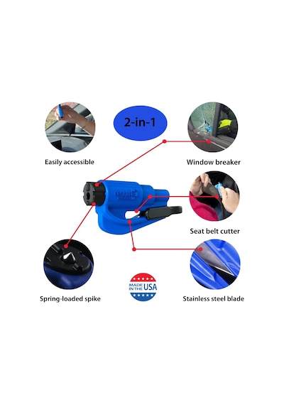 Resqme Single Pack, Pink - - Quick Car Escape Tool. Seatbelt Cutter & Window Breaker - Pink Çok Renkli