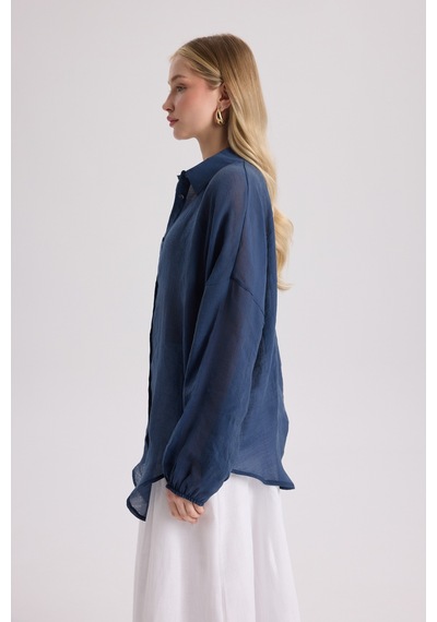 Mai Collection Mai Studios Co. Lyra Oversize Lacivert Gömlek Lacıvert