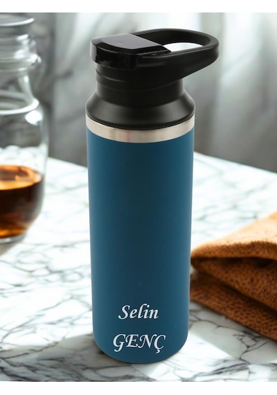 Outdoor 304 Çelik Termos , 500 Ml Kişiye Özel İsimli Turkuaz