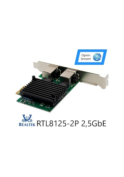 Open Smart 2 Port Realtek RTL8125B 2,5GbE Ethernet Kart - OPS7275