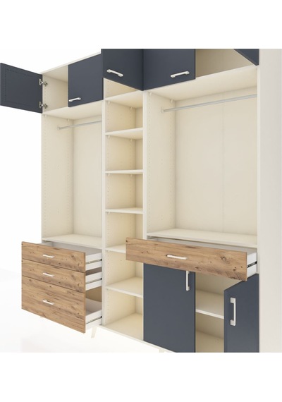 Hyperion Dolap 11 Raflı 4 Çekmeceli 2 Askılı 220x44x243 Aytaşı-antrasit/çam Çok Renkli Hyperion Dolap 11 Raflı 4 Çekmeceli 2 Askılı 220x44x243 Aytaşı-antrasit/çam Çok Renkli