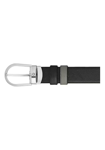 Montblanc At Nalı Tokalı Orta Boy 30 Mm Çift Taraflı Deri Kemer 2 Gri