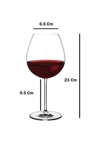 Paşabahçe Nude Serisi Vintage Kristal 6'lı Şarap Kadehi 690 Cc - 66126 - Şeffaf