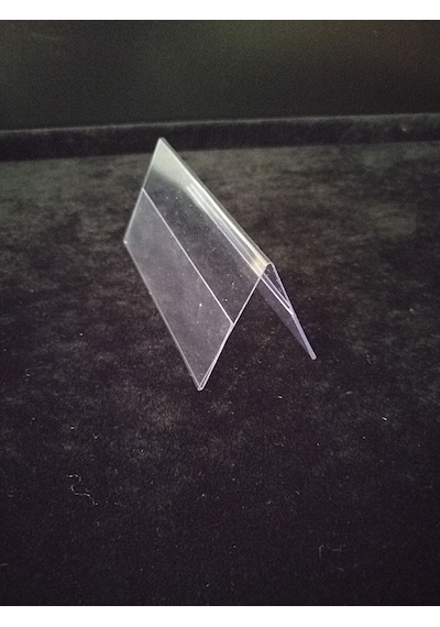 10 Adet Pvc Şeffaf Etiketlik Çatı Tipi 8x4,5 Cm Çift Yön İsimlik
