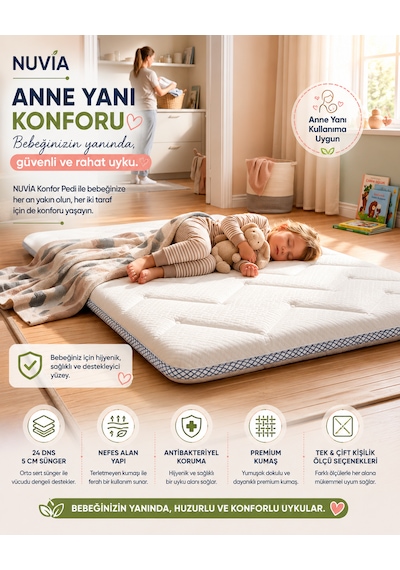 Nuvia 7 Cm Yatak Pedi, Topper Ve Şilte 4 Köşe Lastikli Kapitoneli Sünger Yer Yatağı Ve Misafir Yatağı 24 Dns Orta Sert Sünger Tamzara Kumaş 24 Dns 7 Cm Nuvia 7 Cm Yatak Pedi, Topper Ve Şilte 4 Köşe Lastikli Kapitoneli Sünger Yer Yatağı Ve Misafir Yatağı 24 Dns Orta Sert Sünger Tamzara Kumaş 24 Dns 7 Cm