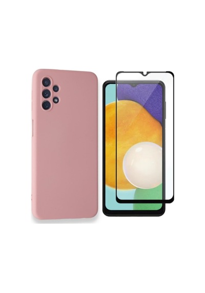 Samsung Galaxy A13 4g Ile Uyumlu Kılıf Kadife Yüzey Lansman Kılıf Tam Kaplayan Ekran Koruyucu Col177320-