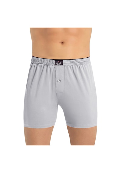 Öts Erkek %100 Pamuk Boxer Düğmeli Süprem Kumaş İç Giyim Konforu 2654 Gri