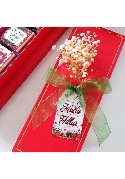 Yeni Yıl Hediyesi Madlen Çikolata Kırmızı Kutulu 12'li