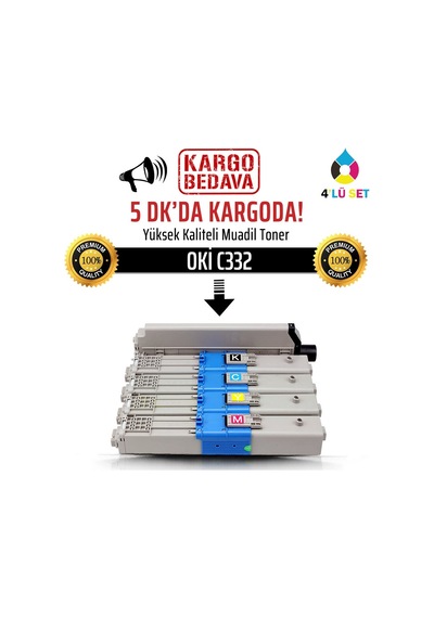 Oki C332 Uyumlu Takım Toner /NP/46508735/C332dn/C332dnw/MC363/MC